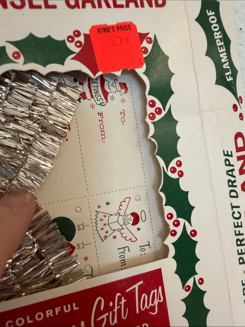Vintage Holly Brand Silver Tinsel Garland 15ft New in Package 2 Packs Christmas